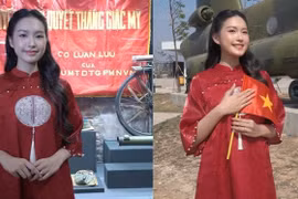 Doãn Hải My diện áo dài thăm quan Bảo tàng quân sự Việt Nam