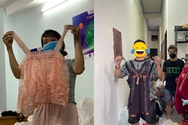 Ngán ngẩm cảnh quần áo không phù hợp... cứu trợ đồng bào vùng lũ