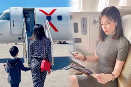 Con dâu tỷ phú Hoàng Kiều, đi chuyên cơ về quê ăn Tết