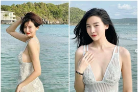 Diện váy "lưới đánh cá", gái xinh Việt khoe làn da trắng nõn