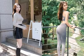 Nữ Y tá Đài Loan khoe chân dài thẳng tắp diện quần tập gym