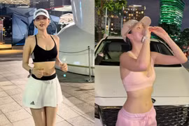 Đi tập thể dục, Ngọc Trinh "đốt mắt" người xem bởi body cuốn hút