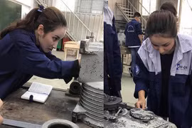 Khoe ảnh lắp máy, "hot girl cơ khí" khiến dân tình truy tìm thông tin