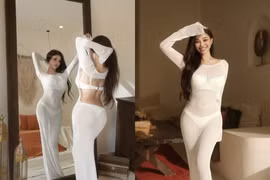 Diện váy “lưới đánh cá”, gái xinh gây bão mạng tại Trung Quốc