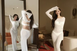 Diện váy “lưới đánh cá”, gái xinh gây bão mạng tại Trung Quốc