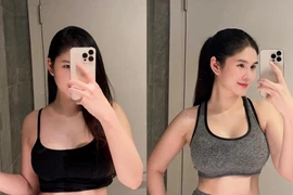 Nữ MC thể thao đổ mồ hôi tập luyện lấy lại vóc dáng sau sinh