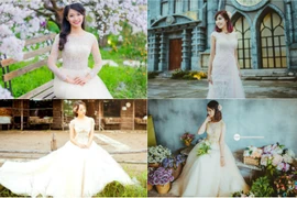Dàn hot girl ĐH Ngoại Thương khoe vẻ dịu dàng trong váy cưới