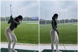 Hot girl phòng gym xứ Trung mê đánh golf rèn đường cong hoàn mỹ
