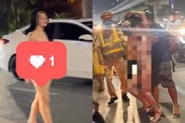 Dân mạng giật mình với cô gái không mặc đồ ra phố