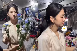 Đi chợ mua hoa, Lê Bống lọt vào camera của team qua đường