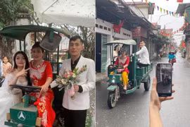 Mẹ chồng lái xe ba bánh đón dâu gây bão mạng