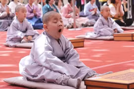 "Cưng muốn xỉu" với biểu cảm các chú tiểu trong ngày lễ Phật đản