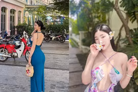 Gái xinh Hàn Quốc đến Việt Nam diện váy ôm lộ body "10 điểm"