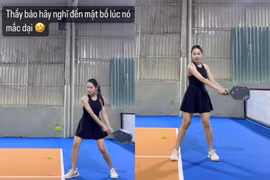 Gia nhập Pickleball muộn, hot girl Trâm Anh để lại điểm nhấn