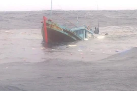 Bình Thuận: Chìm tàu cá, 8 thuyền viên được cứu thoát