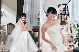 Hot girl IELTS 8.5 diện áo cưới, netizen tò mò về "nhà trai"