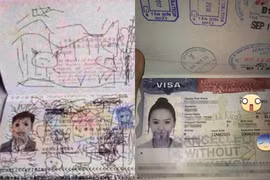 Cuốn hộ chiếu bị vẽ bậy thảm hại, tác giả... là "con gái rượu"