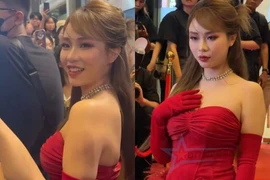 MisThy trên thảm đỏ, nhan sắc "đốn tim" bất chấp cam thường