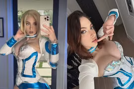 Biến hình thành Emma Frost, nữ coser khiến netizen "ngộp thở" vì vòng 1