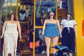 Kinh doanh thời trang cho người béo, chủ quán có dàn ma-nơ-canh "lạ" 