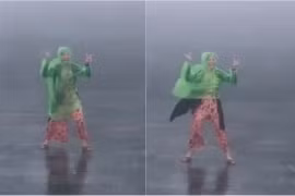 Cười té ghế với "chiêu độc" cô gái bày trò khi đi du lịch ngày mưa gió