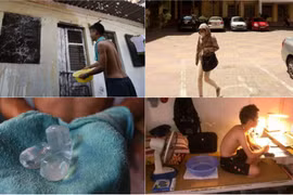 Đủ kiểu chống nóng của sinh viên trong nắng nóng Hà Nội