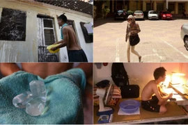 Đủ kiểu chống nóng của sinh viên trong nắng nóng Hà Nội