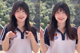 Gái xinh Nghệ An mặc đồng phục chuẩn thanh xuân vườn trường