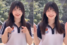 Gái xinh Nghệ An mặc đồng phục chuẩn thanh xuân vườn trường