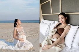 Chuẩn bị "vỡ chum" con gái Minh Nhựa vẫn chăm diện bikini quyến rũ