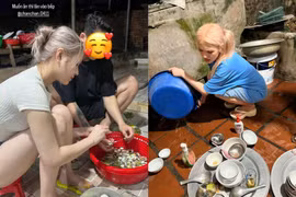 Sang chảnh trên mạng, về nhà nàng dâu hào môn sắn tay rửa bát