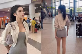 Diện đồ này ra sân bay, cô gái được khen hết lời vừa đẹp vừa kín