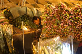 "Đột nhập" chợ hoa lớn nhất Hà Nội trước ngày 20/10