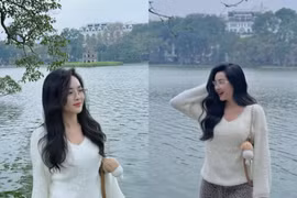 "Hot girl thẩm mỹ" Nam Định đẹp thanh tạo tựa "mùa thu Hà Nội"