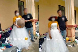 Quần áo cứu trợ đồng bào vùng lũ, có cả... váy cô dâu