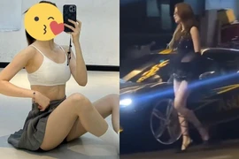 Danh tính cô gái diện váy "bằng gang tay" bước ra từ siêu xe Ferrari