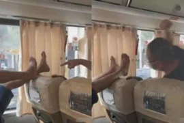 Vị khách có đôi chân "hư hỏng" trên xe khách gây bức xúc