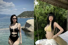 "Phú bà" Tâm Tít diện bikini khoe đôi gò bồng đảo lấp ló