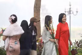 Mùng 4 Tết Ất Tỵ thời tiết đẹp, người dân ra đường du Xuân