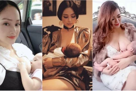 Mỹ nữ Việt lộ ngực trần cho con bú khắp mọi nơi