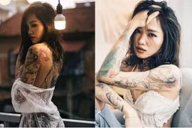 Hot girl xăm trổ Hà thành chụp ảnh táo bạo gây xôn xao