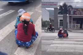 Ngồi giữa đường buôn chuyện, 2 người phụ nữ khiến netizen cạn lời