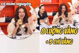 Giá vàng lập đỉnh, chồng KOLs Diệp Lê tặng hơn 8 cây trên livestream