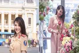 Nữ CSGT bỗng nổi tiếng trên MXH nhờ bức ảnh trong bộ quân phục