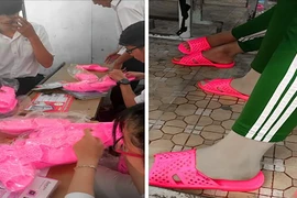 “Dép tổ ong màu hường” trào lưu cực mới trên MXH của các teen