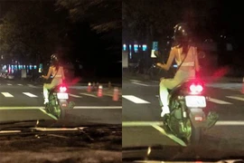 Cô gái hồn nhiên mặc áo hở như áo lót ra đường