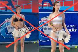 Sự thật về bức ảnh cô gái mặc đồ phản cảm chơi Pickleball
