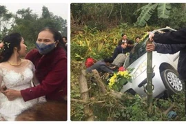 Xe rước dâu lao xuống ruộng, cặp đôi Nghệ An có đám cưới khó quên