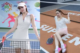 Hot girl sân pickleball diện áo ngủ hờ hững hút view "ầm ầm"