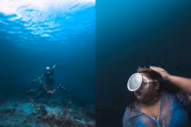 "Nàng tiên cá" ngoại cỡ mê mẩn với lặn biển tự do